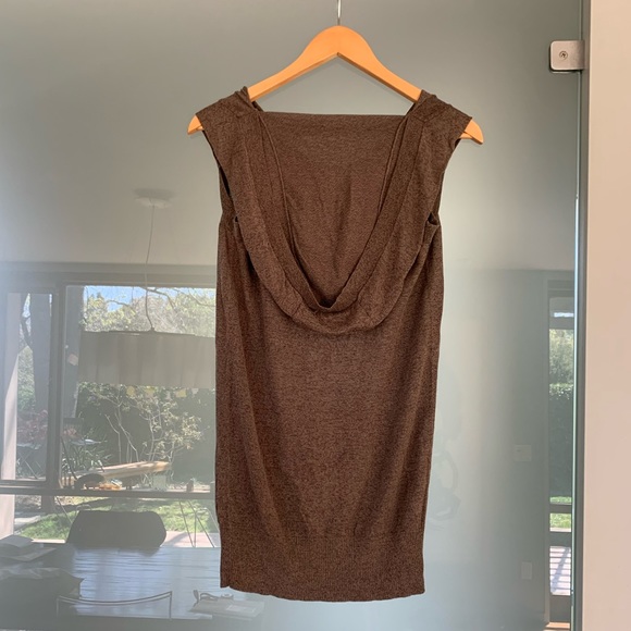 TSE fine linen knit Hoodie tank top - Picture 3 of 7